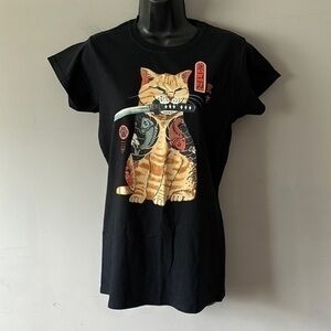 Catana Cat Samurai womens t shirt size L NWOT